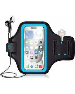 Mobigear Go Active Telefoonhouder Hardlopen Neopreen Sport Hoesje Sportarmband - Medium - Blauw
