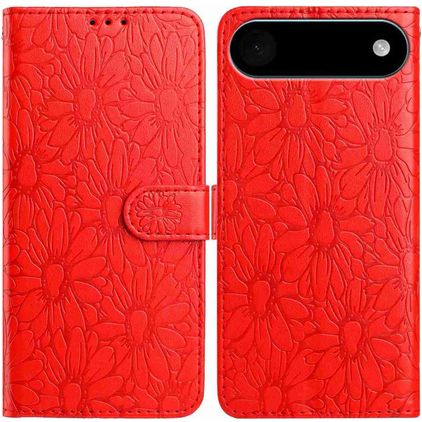 Mobigear Flowers iPhone Air Hoesje Bookcase Portemonnee - Rood