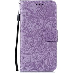 Mobigear Flowers Samsung Galaxy M51 Hoesje Bookcase Portemonnee - Paars
