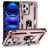 Mobigear Armor Ring Xiaomi Redmi Note 12 Pro Plus Hoesje Hardcase Backcover Shockproof met Ringhouder - Roségoud