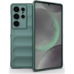 Mobigear Bumpy Samsung Galaxy S25 Ultra Hoesje Flexibel TPU Backcover - Groen