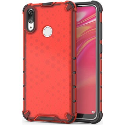 Mobigear Honeycomb Huawei Y7 (2019) Hoesje Hardcase Backcover Shockproof - Rood