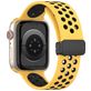 Mobigear Sport Plus Mag Siliconen Apple Watch Bandje Magneetsluiting - 42/41/40/38 mm - Zwart / Geel