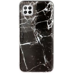 Mobigear Marble Huawei P40 Lite Hoesje Flexibel TPU Backcover - Zwart