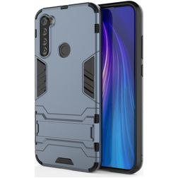 Mobigear Armor Stand Xiaomi Redmi Note 8T Hoesje Hardcase Backcover Shockproof met Standaard - Marineblauw