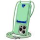 Mobigear Lanyard Card iPhone 16 Pro Siliconen Hoesje met koord en Pasjeshouder - Groen