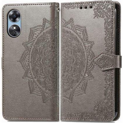 Mobigear Mandala OPPO A17 Hoesje Bookcase Portemonnee - Grijs
