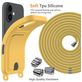 Mobigear Lanyard Card iPhone 17 Siliconen Hoesje met koord en Pasjeshouder - Geel