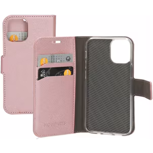 Mobiparts Saffiano iPhone 12 Mini Hoesje Bookcase Portemonnee - Roze