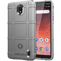 Mobigear Rugged Shield Nokia 1 Plus Hoesje Flexibel TPU Backcover Shockproof - Grijs