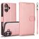 Mobigear Wallet iPhone 16 Hoesje Uitneembare 2in1 Bookcase Portemonnee - Roségoud