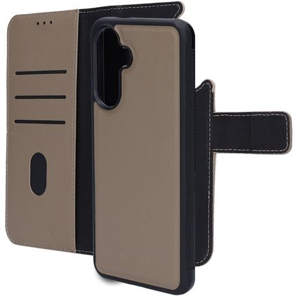 Mobiparts Samsung Galaxy A56 Hoesje Echt Leer Uitneembare 2in1 Bookcase Portemonnee - Taupe
