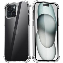 Mobigear Cushion Doorzichtig iPhone 15 Hoesje Flexibel TPU Backcover Shockproof - Transparant