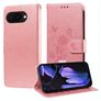 Mobigear Flowers Google Pixel 9a Hoesje Bookcase Portemonnee - Roségoud