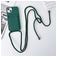 Mobigear Lanyard Card iPhone 15 Siliconen Hoesje met koord en Pasjeshouder - Groen