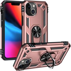 Mobigear Armor Ring iPhone 14 Plus Hoesje Hardcase Backcover Shockproof met Ringhouder - Roségoud