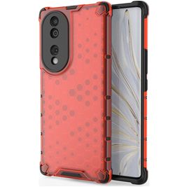 Mobigear Honeycomb HONOR 70 Hoesje Hardcase Backcover Shockproof - Rood