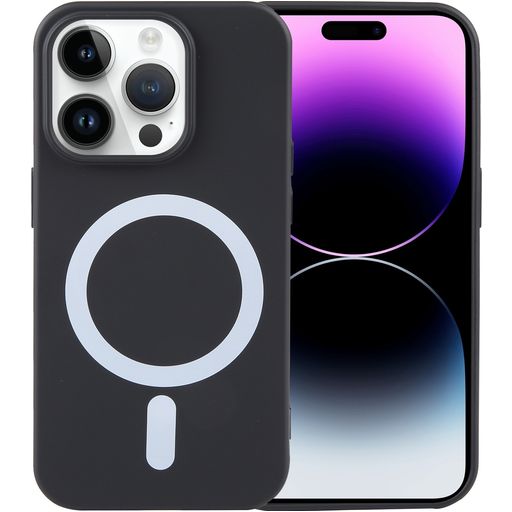 Mobigear Rubber Touch iPhone 15 Pro Max Siliconen MagSafe Hoesje Backcover - Zwart