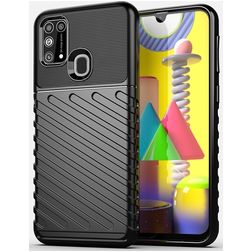 Mobigear Groove Samsung Galaxy M31 Hoesje Flexibel TPU Backcover - Zwart