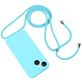 Mobigear Lanyard iPhone 14 Plus Siliconen Hoesje met koord - Blauw