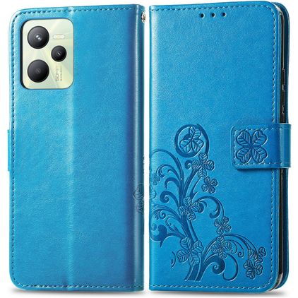 Mobigear Clover Realme C35 Hoesje Bookcase Portemonnee - Blauw