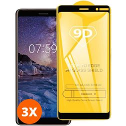 Mobigear Premium Nokia 3.1 Plus Glazen Screenprotector - Case Friendly - Zwart (3-Pack)