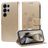 Mobigear Flowers Samsung Galaxy S25 Ultra Hoesje Bookcase Portemonnee - Goud