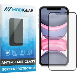 Mobigear Premium iPhone XR Glazen Screenprotector Anti-Glare - Case Friendly - Zwart