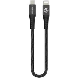 Mobilize Strong Nylon USB-C naar Apple Lightning Kabel 0,2 m - Zwart