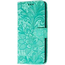 Mobigear Flowers POCO F2 Pro Hoesje Bookcase Portemonnee - Turquoise