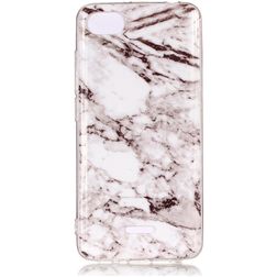 Mobigear Marble Xiaomi Redmi 6A Hoesje Flexibel TPU Backcover - Wit
