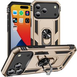 Mobigear Armor Ring iPhone 17 Pro Max Hoesje Hardcase Backcover Shockproof met Ringhouder - Goud