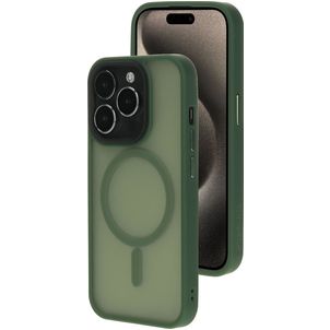 Mobiparts Hardcover iPhone 15 Pro MagSafe Hoesje Hardcase Backcover - Satin Green