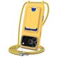 Mobigear Lanyard Card iPhone 17 Pro Siliconen Hoesje met koord en Pasjeshouder - Geel