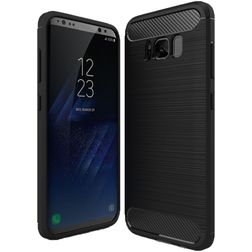 Mobigear Brushed Slim Samsung Galaxy S8 Hoesje Flexibel TPU Backcover - Zwart