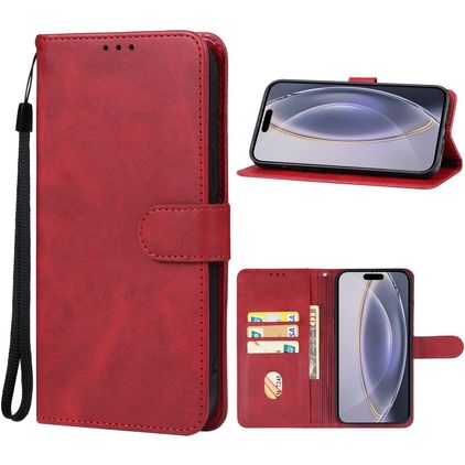 Mobigear Wallet iPhone 16 Pro Hoesje Bookcase Portemonnee - Rood