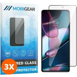 Mobigear Premium Motorola Edge 30 Pro Glazen Screenprotector - Case Friendly - Zwart (3-Pack)