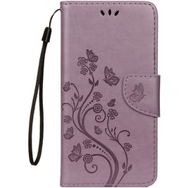 Mobigear Flowers iPhone XS Max Hoesje Bookcase Portemonnee - Paars Mobigear Flowers iPhone XS Max Hoesje Bookcase Portemonnee - Paars