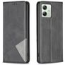 Mobigear Rhombus Slim Motorola Moto G54 Hoesje Bookcase - Zwart