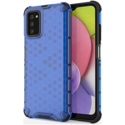 Mobigear Honeycomb Samsung Galaxy A03s Hoesje Hardcase Backcover Shockproof - Blauw