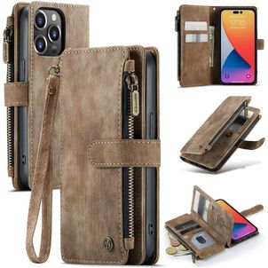 Caseme C30 iPhone 14 Pro Hoesje Bookcase Portemonnee - Bruin