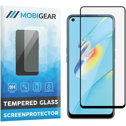 Mobigear Premium OPPO A74 5G Glazen Screenprotector - Case Friendly - Zwart