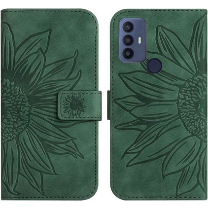 Mobigear Sunflower TCL 30 SE Hoesje Bookcase Portemonnee - Groen