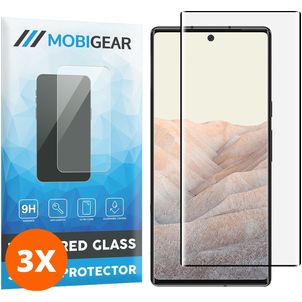 Mobigear Premium Google Pixel 6 Pro Glazen Screenprotector - Case Friendly - Zwart (3-Pack)