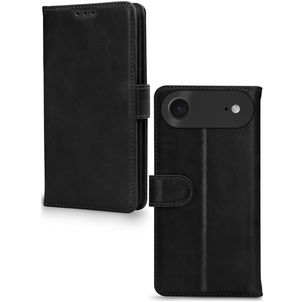 Mobilize Wallet iPhone Air Hoesje Echt Leer Bookcase Portemonnee - Zwart