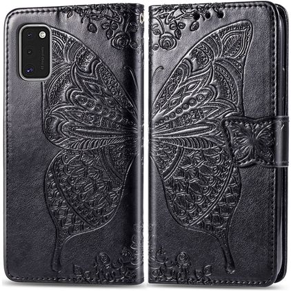Mobigear Butterfly Samsung Galaxy A41 Hoesje Bookcase Portemonnee - Zwart