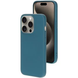 Mobiparts iPhone 15 Pro Siliconen Hoesje Backcover - Blueberry Blue Mobiparts iPhone 15 Pro Siliconen Hoesje Backcover - Blueberry Blue