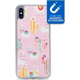 My Style Magneta iPhone XS Max Hoesje Flexibel TPU Backcover - Pink Alpaca