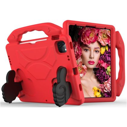 Mobigear Thumbs Up iPad Air 5 (2022) Kinder Tablethoes met Handvat - Rood
