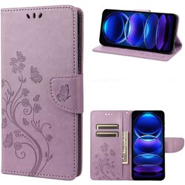 Mobigear Flowers Xiaomi Redmi Note 12 Pro Plus Hoesje Bookcase Portemonnee - Paars